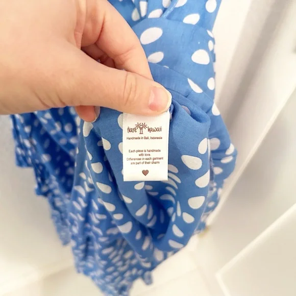 TIARE HAWAII The Blake high-low V-neck tie front dress in Bambi Print SZ: medium - Picture 14 of 16